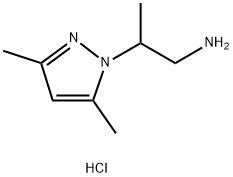 2-(3,5-二甲基-1H-吡唑-1-基)丙烷-1-胺盐酸盐 结构式