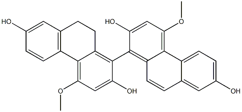 [1,1'-Biphenanthrene]-2,2',7,7'-tetrol,9,10-dihydro-4,4'-dimethoxy-, (-)- (9CI) 结构式