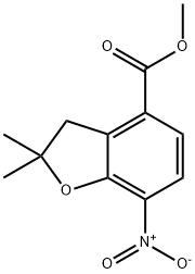 methyl 2,2-dimethyl-7-nitro-2,3-dihydrobenzofuran-4-carboxylate 结构式