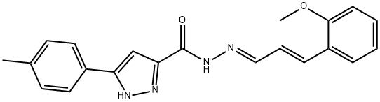 N-((1E,2E)-3-(2-methoxyphenyl)allylidene)-3-(p-tolyl)-1H-pyrazole-5-carbohydrazide 结构式