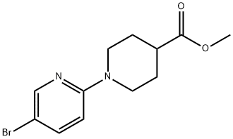 1-(5-溴吡啶-2-基)哌啶-4-羧酸甲酯 结构式