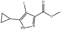 5-环丙基-4-碘-1H-吡唑-3-羧酸甲酯 结构式