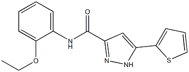 N-(2-ethoxyphenyl)-5-thiophen-2-yl-1H-pyrazole-3-carboxamide 结构式