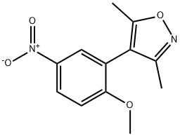 4-(2-methoxy-5-nitrophenyl)-3,5-dimethylisoxazole 结构式