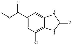 7-Chloro-2-oxo-2,3-dihydro-1H-benzoimidazole-5-carboxylic acid methyl ester 结构式
