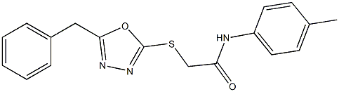 2-[(5-benzyl-1,3,4-oxadiazol-2-yl)sulfanyl]-N-(4-methylphenyl)acetamide 结构式