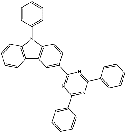 3-(4,6-Diphenyl-1,3,5-triazin-2-yl)-9-phenyl-9H-carbazole 结构式