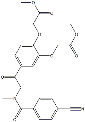 二甲基 2,2-((4-(2-(4-氰基-N-甲基苯甲酰氨基)乙酰基)-1,2-苯叉基)二(氧代))二醋酸盐 结构式