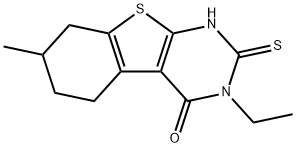 3-乙基-2,3,5,6,7,8-六氢-7-甲基-2-硫代[1]苯并噻吩并[2,3-D]嘧啶-4(1H)-酮 结构式