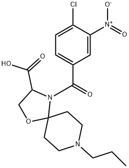 4-(4-chloro-3-nitrobenzoyl)-8-propyl-1-oxa-4,8-diazaspiro[4.5]decane-3-carboxylic acid 结构式