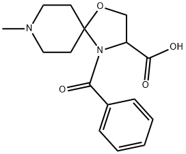 4-benzoyl-8-methyl-1-oxa-4,8-diazaspiro[4.5]decane-3-carboxylic acid 结构式