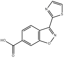3-THIAZOL-2-YL-BENZO[D]ISOXAZOLE-6-CARBOXYLIC ACID 结构式
