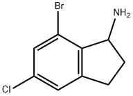 7-BROMO-5-CHLORO-2,3-DIHYDRO-1H-INDEN-1-AMINE 结构式