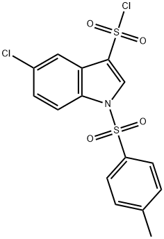 5-Chloro-1-(4-Methylbenzenesulfonyl)-1H-Indole-3-Sulfonyl Chloride 结构式