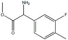 AMINO-(3-FLUORO-4-METHYL-PHENYL)-ACETIC ACIDMETHYLESTER 结构式