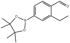 2-乙基-4-(4,4,5,5-四甲基-1,3,2-二氧硼杂环戊烷-2-基)苯甲醛 结构式