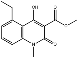 1,2-Dihydro-4-hydroxy-5-ethyl-1-methyl-2-oxo-quinoline-3-carboxylic acid methyl ester 结构式