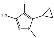 5-环丙基-4-碘-1-甲基-1H-吡唑-3-胺 结构式