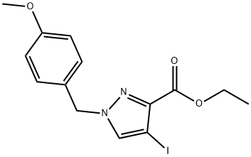 4-碘-1-(4-甲氧基苄基)-1H-吡唑-3-羧酸乙酯 结构式
