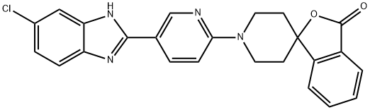 1'-(5-(5-chloro-1H-benzo[d]imidazol-2-yl)pyridin-2-yl)-3H-spiro[isobenzofuran-1,4'-piperidin]-3-one 结构式