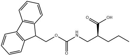 (S)-2-(((((9H-芴-9-基)甲氧基)羰基)氨基)甲基)戊酸 结构式