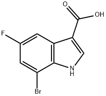 7-bromo-5-fluoro-1H-indole-3-carboxylic acid 结构式