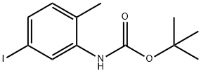 (5-碘-2-甲基苯基)氨基甲酸叔丁酯 结构式