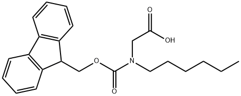 FMOC-N-HEXYL-GLY-OH 结构式