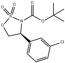 (S)-tert-butyl 4-(3-chlorophenyl)-1,2,3-oxathiazolidine-3-carboxylate 2,2-dioxide 结构式