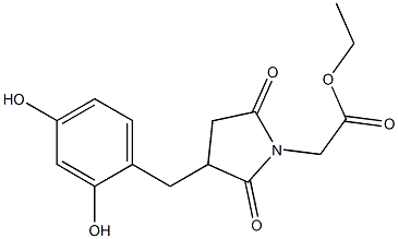 Ethyl 2-(3-(2,4-dihydroxybenzyl)-2,5-dioxopyrrolidin-1-yl)acetate 结构式