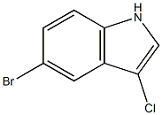 5-溴-3-氯-1H-吲哚 结构式