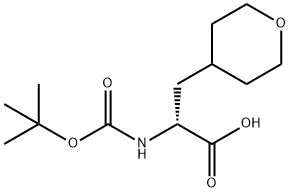 (2R)-2-{[(tert-butoxy)carbonyl]amino}-3-(oxan-4-yl)propanoic acid 结构式