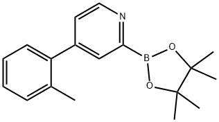 2-(4,4,5,5-tetramethyl-1,3,2-dioxaborolan-2-yl)-4-(o-tolyl)pyridine 结构式