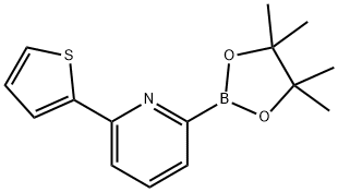2-(4,4,5,5-tetramethyl-1,3,2-dioxaborolan-2-yl)-6-(thiophen-2-yl)pyridine 结构式