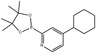 4-cyclohexyl-2-(4,4,5,5-tetramethyl-1,3,2-dioxaborolan-2-yl)pyridine 结构式