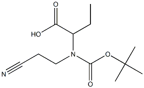 2-((tert-butoxycarbonyl)(2-cyanoethyl)amino)butanoic acid 结构式