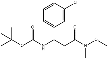 TERT-BUTYL (1-(3-CHLOROPHENYL)-3-(METHOXY(METHYL)AMINO)-3-OXOPROPYL)CARBAMATE 结构式