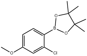 2-(2-氯-4-甲氧基苯基)-4,4,5,5-四甲基-1,3,2-二氧硼烷 结构式