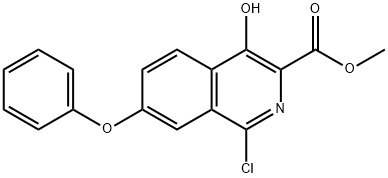 1-氯-4-羟基-7-苯氧基异喹啉-3-羧酸甲酯 结构式