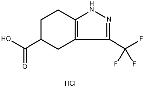 3-(三氟甲基)-4,5,6,7-四氢-1H-吲哚-5-羧酸乙酸盐 结构式