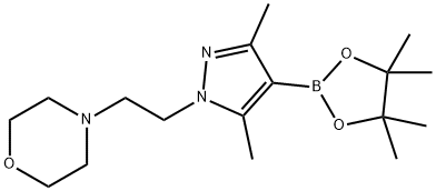 MORPHOLINE, 4-[2-[3,5-DIMETHYL-4-(4,4,5,5-TETRAMETHYL-1,3,2-DIOXABOROLAN-2-YL)-1H-PYRAZOL-1-YL]ETHYL]- 结构式
