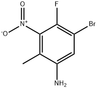 5-溴-4-氟-2-甲基-3-硝基苯胺 结构式