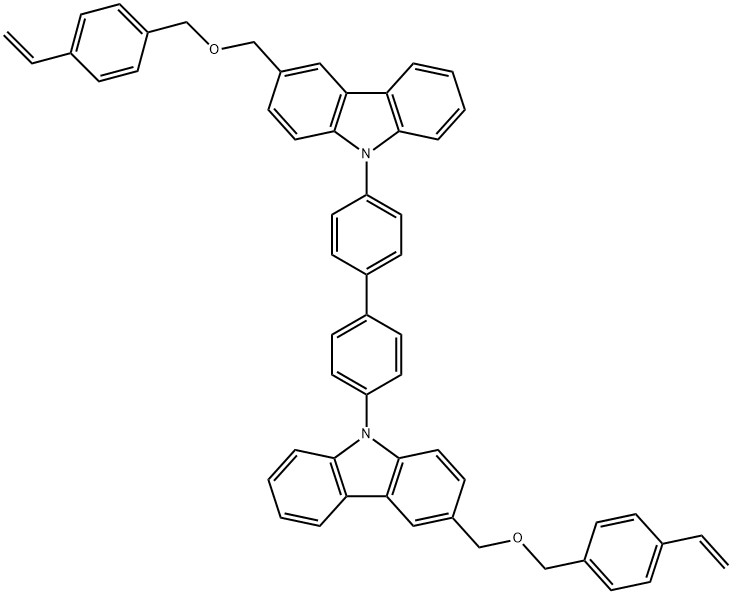 4,4'-双(3-(((4-乙烯基苯氧基)甲基)-9H-咔唑-9-基)联苯 结构式