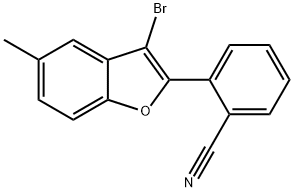 2-(3-溴-5-甲基苯并呋喃-2-基)苯甲腈 结构式