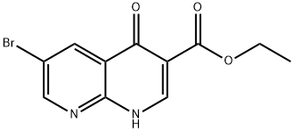 6-溴-4-氧代-1,4-二氢-1,8-二氮杂萘-3-羧酸乙酯 结构式