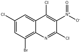 8-Bromo-2,4,6-trichloro-3-nitro-quinoline 结构式