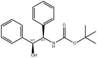 REL-((1R,2S)-2-羟基-1,2-二苯基乙基)氨基甲酸叔丁酯 结构式