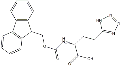 (R)-2-((((9H-Fluoren-9-yl)methoxy)carbonyl)amino)-4-(1H-tetrazol-5-yl)butanoic acid 结构式