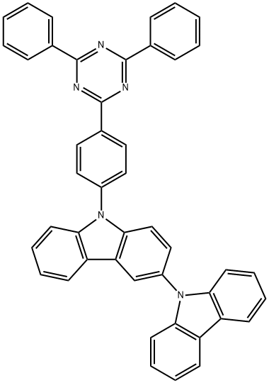 3-(9H-Carbazol-9-yl)-9-(4-(4,6-diphenyl-1,3,5-triazin-2-yl)phenyl)-9H-carbazole 结构式