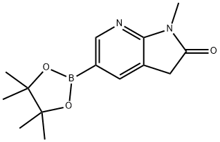 1-methyl-5-(4,4,5,5-tetramethyl-1,3,2-dioxaborolan-2-yl)-1,3-dihydro-2H-pyrrolo[2,3-b]pyridin-2-one 结构式